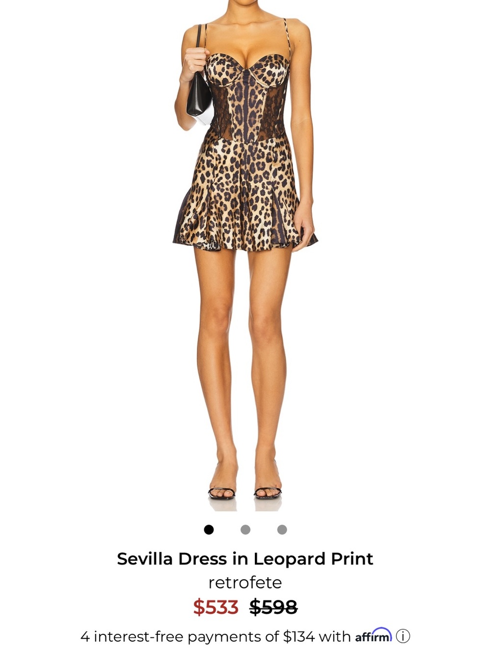 Retrofete Leopard Print Bustier Mini Dress - Brown/Black